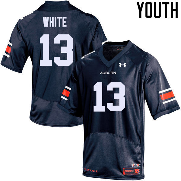 Youth Auburn Tigers #13 Sean White College Football Jerseys Sale-Navy